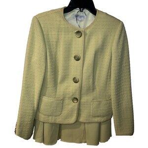 Kay Unger Suit Womens 8 Skirt Jacket Wool retro Glam madmen Timeless Vintage